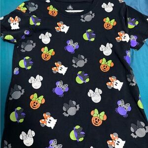 Disney Black T-Shirt with Colorful Halloween Graphics